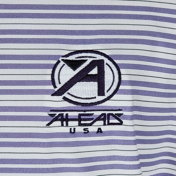Ahead Extreme Polo Purple and White Striped Logo Size XL - Picture 4 of 6